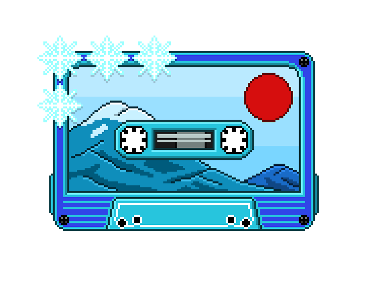 Pixel art Cassette legally acquired through Pixabay
