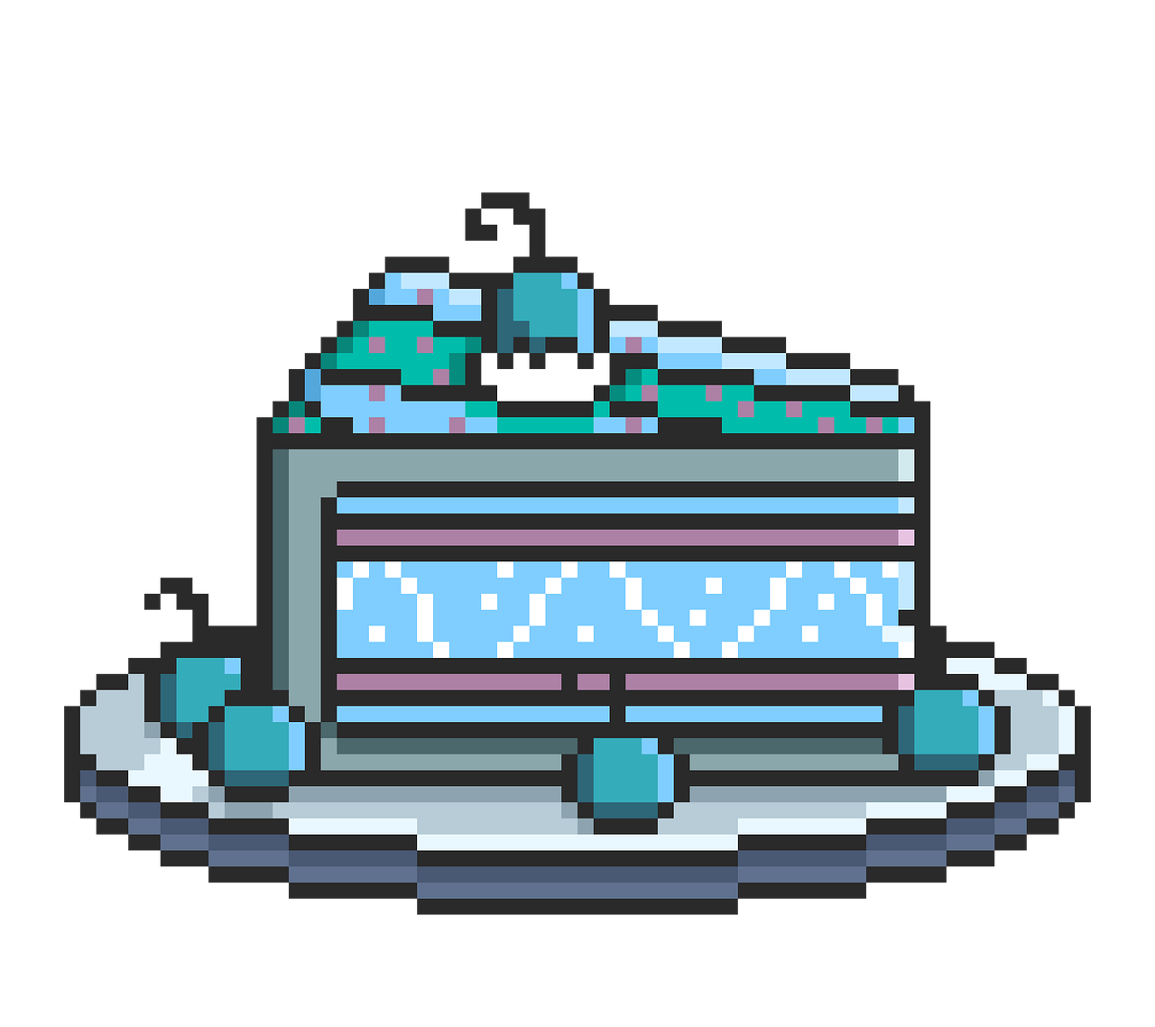 Pixel art of a cake legally acquired from Pixabay